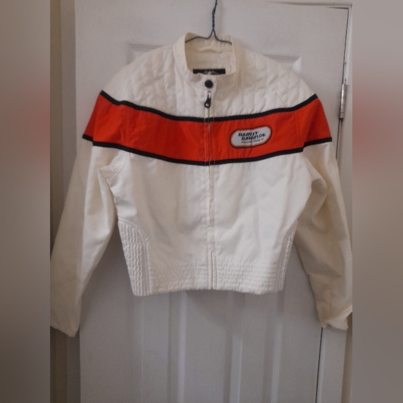 Harley Davidson - Motorbike Jacket - Cream/Orange - Medium - Picture 2 of 13